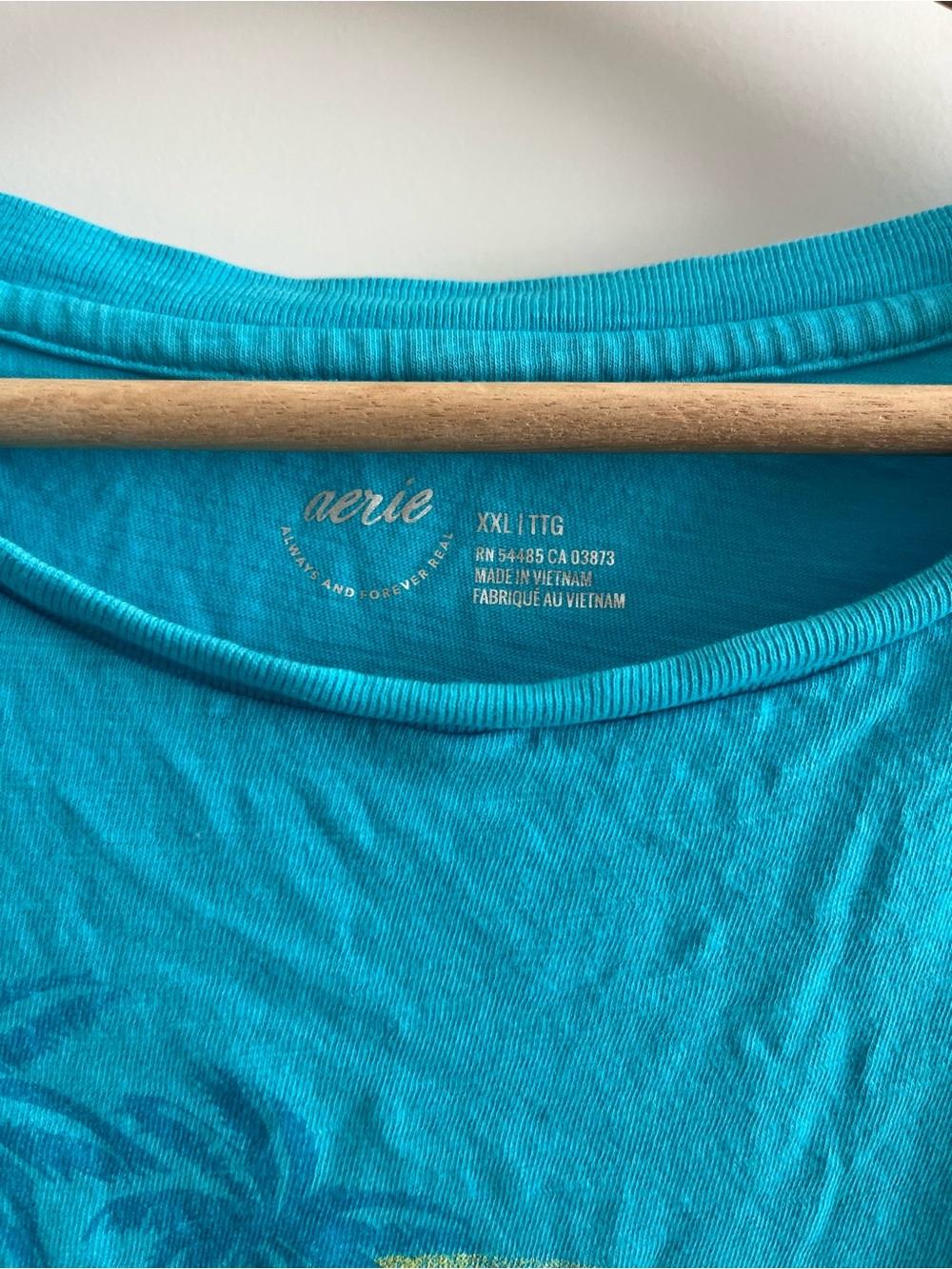 Aerie Bright Summertime Crop Top Tshirt Sz XXL - Picture 3 of 5